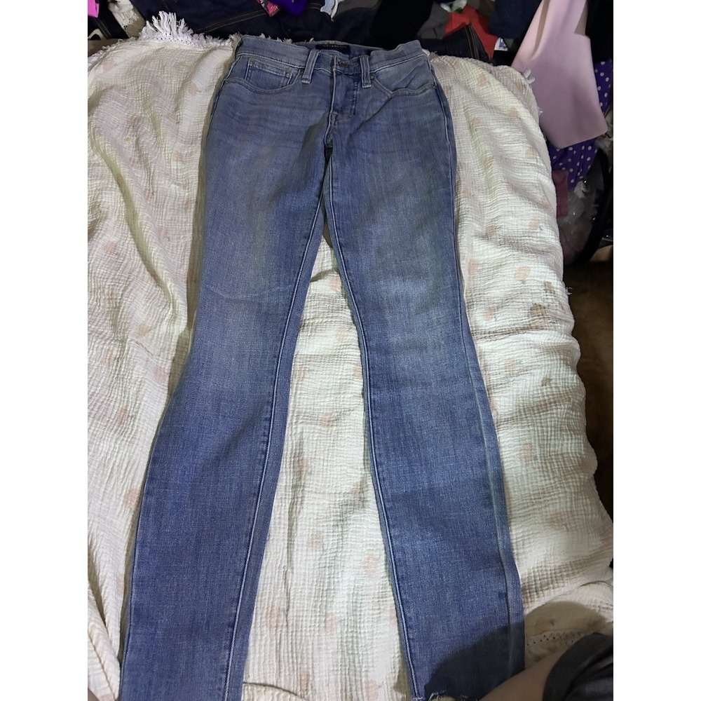 Lucky Brand Ava Jeans‎ 00/24 Mid Rise Super Skinny Raw Hem Light Wash New